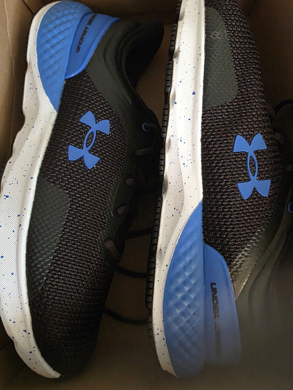 Under Armour Black Shoe Box with Blue Accent Graphic